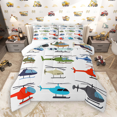 thumbnail image 1 of Manfei Colorful Helicopter Bedding Comforter Set 2pcs for Boys, Air Transportation Twin Comforter Sets, Aircraft Airplane Bedding Set, Lightweight Room Decor, 1 of 8