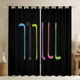 thumbnail image 1 of Manfei Colorful Hockey Stick Blackout Curtains Set of 2 (52x84 Each),Ball Game Gaming Window Curtains,Sport Theme Curtains and Drapes For Boys Teens,Ultra Soft Home Decor, 1 of 6