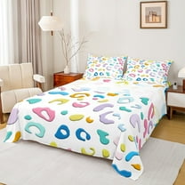 Manfei Colorful Leopard Print Twin Sheet Sets,Jungle Animal Twin Fitted Sheet,Cheetah Pattern Flat Sheet For Girls,Ultra Soft Home Decor,3-Piece