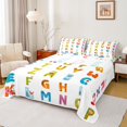 thumbnail image 1 of Manfei Colorful Letter Queen Sheet Sets,Monogrammed Theme Flat Sheet,Merry Christmas Queen Fitted Sheet For Girls Boys,Microfiber Bedroom Decor,4 Pieces, 1 of 7