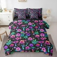 thumbnail image 1 of Manfei Colorful Neon Mushroom 7pcs Bedding Comforter Set,Country Flower Floral Queen Bedding Sets,Cute Frog Queen Sheet Sets For Girl Child,Microfiber Bedroom Decor Reversible, 1 of 8