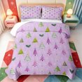 thumbnail image 1 of Manfei Colorful Pink Christmas Quilt Full,Winter Holiday Full Bedspread Sets,3 Pieces,1 Coverlet and 2 Pillowcases, 1 of 7