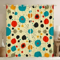Manfei Colorful Polka Dot Black Out Curtains, Mid Century Minimalism Curtains Pack of 2 (42x63 Each), Vintage Abstract Bedroom Curtains, Curtains and Drapes Room Decor