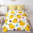 thumbnail image 1 of Manfei Colorful Polka Dots 7-Piece Twin Bedding Sets,Cute Duck Bedding Comforter Set,Yellow White Sheet Sets For Kids,Super Cozy Room Decor Reversible, 1 of 8
