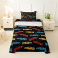 thumbnail image 1 of Manfei Colorful Race Car Twin Sheets,Classic Kid Art Bedding,Black,3 Pieces,1 Fitted Sheet and 1 Pillowcase, 1 of 6