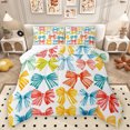 thumbnail image 1 of Homewish Colorful Ribbon Child Full Size Comforter Sets, Wateroclor Artwork Bedding Comforter Set, Teens Kids Boys Girls Reversible Bedding Sets, Lightweight Room Decor, 3 Pieces, 1 of 8