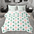 thumbnail image 1 of Manfei Colorful Stars Bedding Comforter Set 7-Piece, Modern Geometric Art Full Bedding Set, Abstract White Green Pink Fitted Sheet Flat Sheet, Lightweight Room Decor, 1 of 8
