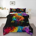 thumbnail image 1 of Manfei Colorful Sunflower Bedding Comforter Set,Watercolor Splash Ink Twin Comforter Sets,Modern Aesthetic Art Bedding Set For Children,Breathable Home Decor Reversible,2 Pieces, 1 of 8