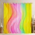 thumbnail image 1 of Manfei Colorful Waves Stripe Curtains Pack of 2 (42x84 Each),Moedern Abstract Geometric Curtains Blackout,Multicolor Lines Striped Bedroom Curtains For Girls,Luxury Bedroom Decor, 1 of 6