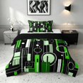 thumbnail image 1 of Manfei Contemporary Abstract Twin Comforter Sets, Geometric Circle Rectangle Bedding Set, Green and Black, Black Reversible 2-Piece, 1 Comforter and 1 Pillowcase, 1 of 6