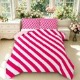 thumbnail image 1 of Manfei Contemporary Grid Queen Comforter Set,Modern Stripes Comforter Sets Queen,Red Pink White,Pink Reversible,3-Piece,1 Comforter and 2 Pillowcases,3-Piece,1 Comforter and 2 Pillowcases, 1 of 7