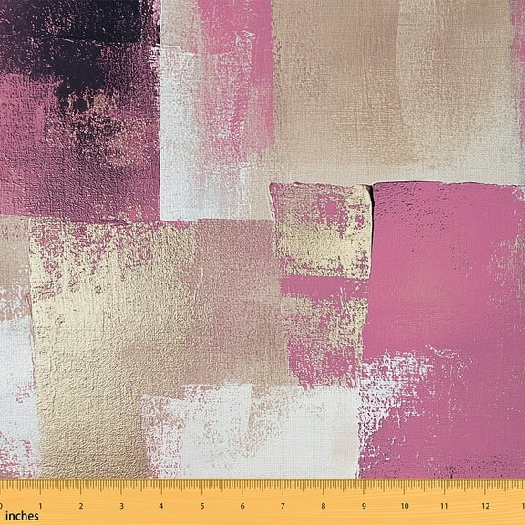 Manfei Contemporary Oil Painting Sewing & Crafting Fabric (1 Yard), Modern Artwork Home Decor Fabric by the Yard, Grunge Watercolor Fabric by the Yard, Stylish Living Room Decorative