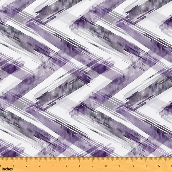 Manfei Contemporary Stripe Fabric by the Yard 10 Yards, Geometric Ombre Home Decor Fabric by the Yard, Lavender Purple