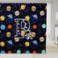 thumbnail image 1 of Manfei Cool Astronaut Letter P Shower Curtain 72Wx78L,Celestial Cosmic Stars Bath Curtain,Dark Blue, 1 of 5