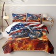 thumbnail image 1 of Manfei Cool Motocross Twin Quilt Set,Classic American Flag Twin Coverlet Set,Blue Red White,2 Pieces, 1 of 7