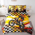 thumbnail image 1 of Manfei Cool Motorbike 7-Piece Twin Bedding,Checkered Pattern Bedding Comforter Set,Yellow,Black Reversible, 1 of 7