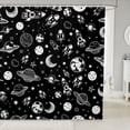 thumbnail image 1 of Manfei Cool Rocket Planet Shower Curtain 72Wx72L,Cartoon Moon Stars Bathroom Curtain,White Black, 1 of 5