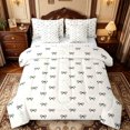 thumbnail image 1 of Manfei Coquette Bow 7pcs Queen Bedding,Fashion Bowknot Bedding Comforter Set Queen,Reversible, 1 of 7