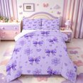 thumbnail image 1 of Manfei Coquette Bow Full Size Comforter Sets,Purple Dreamy Bowtie Bedding Comforter Set,Reversible,3-Piece,1 Comforter and 2 Pillowcases, 1 of 7