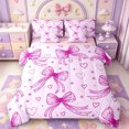 thumbnail image 1 of Manfei Coquette Bowknot 7-Piece Twin Bedding,Pink Loves Pattern Bedding Comforter Set,Pink Reversible, 1 of 7