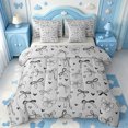 thumbnail image 1 of Manfei Coquette Bowknot 7pcs Queen Bedding,Cute Black Bow Bedding Comforter Set Queen,Light Gray Reversible, 1 of 7