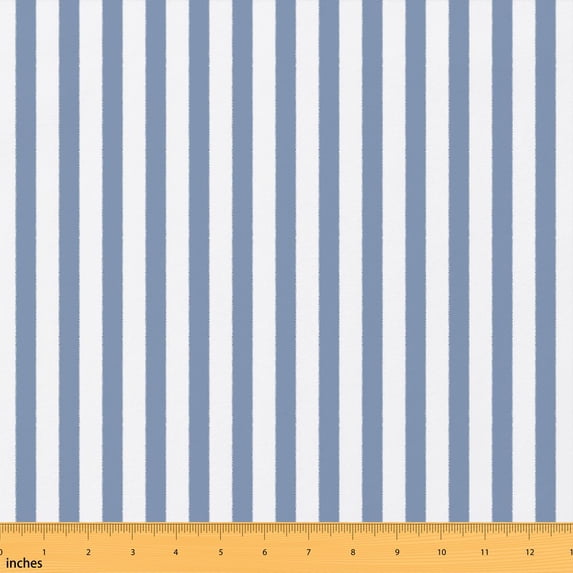 Text Tile Material Manfei Cornflower Line Fabric by the Yard 10 Yards, White Pinstripe ...