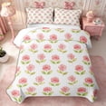 thumbnail image 1 of Manfei Cottagecore Blossom Quilt Full 3-Piece,Cartoon Flowers Leaves Full Bedspread Sets,1 Coverlet and 2 Pillowcases, 1 of 7