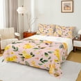 thumbnail image 1 of Manfei Cute Yellow Duck Queen Sheet Set (4-Piece) Rustic Farmhouse Fall Leaves Luxury Decor For Girls Kids, 1 of 7