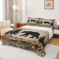 thumbnail image 1 of Manfei Country Farmhouse Lodge Queen Sheets,Natural Bear Queen Sheet Sets,Brown,4 Pieces,1 Flat Sheet, 1 Fitted Sheet and 2 Pillowcases, 1 of 6