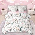thumbnail image 1 of Manfei Country Floral 7 Pieces Bedding Comforter Set,Rustic Plant Flower Full Bedding Set,White Green Pink Fitted Sheet Flat Sheet For Teens,Super Cozy Room Decor Reversible, 1 of 8