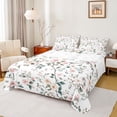 thumbnail image 1 of Manfei Country Floral Bed Sheets,Rustic Plant Flower King Sheets,White Green Pink Sheet Set For Teens,Super Cozy Room Decor,4 Pieces, 1 of 7