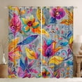 thumbnail image 1 of Manfei Country Floral Black Out Curtains,Rustic Botanical Curtains Pack of 2 (42x63 Each),Colorful bohemian Flowers Bedroom Curtains For Kids,Breathable Home Decor, 1 of 6