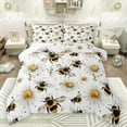 thumbnail image 1 of Manfei Country Floral Daisy Bedding Comforter Set,Rustic Flying Bee Twin Comforter Sets,White Yellow Black Bedding Set For Teens,Super Cozy Room Decor Reversible,2-Piece, 1 of 8