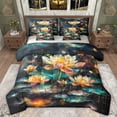 thumbnail image 1 of Manfei Country Lotus Leaf 7-Piece Twin Bedding Sets,Rustic Plant Bedding Comforter Set,Lake Botanical Floral Sheet Sets For Girls Teens,Super Cozy Room Decor Reversible, 1 of 8