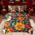 thumbnail image 1 of Manfei Country Plant Floral 7-Piece Twin Bedding Sets,Rustic Botanical Flower Bedding Comforter Set,Green Orange Red Sheet Sets For Adults,Ultra Soft Home Decor Reversible, 1 of 8