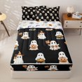 thumbnail image 1 of Manfei Country Pumpkins Zipper Twin Comforter Sets with Fitted Sheet and 2 Pillowcases,Spooky Halloween Theme Zipper Bedding Set,Orange,Halloween Reversible,4pcs, 1 of 8