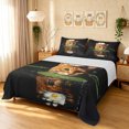 thumbnail image 1 of Manfei Countryside Cat Bed Sheets, Summer Lotus Leaf Full Size Sheets, Black Orange, 4pcs, 1 Flat Sheet, 1 Fitted Sheet and 2 Pillowcases, 1 of 6