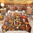 thumbnail image 1 of Manfei Countryside Red Mushroom 7-Piece Bedding Comforter Set,Rustic Flower Fungus King Bedding Sets,Autumn Maplea Leaf Bed Sheets For Girl Kids,Super Cozy Room Decor Reversible, 1 of 8