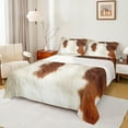thumbnail image 1 of Manfei Cow Hide Print Bed Sheets,Rustic Farmhouse Cabin King Sheets,Beige Brown Cattle Hide Sheet Set For Adults,Microfiber Bedroom Decor,4-Piece, 1 of 7