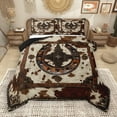 thumbnail image 1 of Manfei Cow Hide Print Bedding Comforter Set,Retro Western Horseshoe Twin Comforter Sets,Rustic Farmhouse Cabin Bedding Set For Adults,Microfiber Bedroom Decor Reversible,2 Pieces, 1 of 9