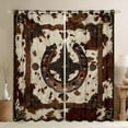 thumbnail image 1 of Manfei Cow Hide Print Black Out Curtains,Retro Western Horseshoe Curtains Pack of 2 (42x63 Each),Rustic Farmhouse Cabin Bedroom Curtains For Adults,Microfiber Bedroom Decor, 1 of 6