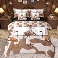 thumbnail image 1 of Manfei Cowboy Tribal 7pcs Bedding Comforter Set,Retro Rustic Horseshoe Queen Bedding Sets,Cute Cow Pattern Queen Sheet Sets For Boys Teens,Breathable Home Decor Reversible, 1 of 8