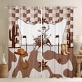 thumbnail image 1 of Manfei Cowboy Tribal Curtains Pack of 2 (42x84 Each),Retro Rustic Horseshoe Curtains Blackout,Cute Cow Pattern Bedroom Curtains For Boys Teens,Breathable Home Decor, 1 of 6
