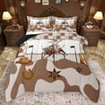 thumbnail image 1 of Manfei Cowboy Tribal Queen Comforter Set,Retro Rustic Horseshoe Bedding Sets,Cute Cow Pattern Bedding Comforter Set For Boys Teens,Breathable Home Decor Reversible,3-Piece, 1 of 8