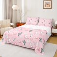 thumbnail image 1 of Manfei Cowgirl Boots Hat Queen Sheet Sets,Rustic Bull Skull Flat Sheet,Pink Flower Green Cactus Queen Fitted Sheet For Girl Teens,Breathable Home Decor,4pcs, 1 of 7