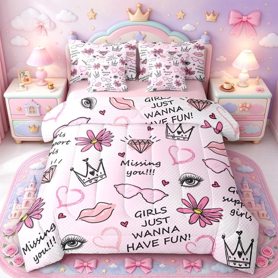 Manfei Cozy Bow 7 Pieces Full Size Bedding Sets,Beautiful Heart Full ...