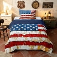 thumbnail image 1 of Manfei Cracked USA Flag Twin Comforter Sets, Distressed American Banner Bedding Set, Red White Blue, Navy Reversible 2pcs, 1 Comforter and 1 Pillowcase, 1 of 6