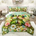 thumbnail image 1 of Manfei Cute Animal Frogs Boy Girl 3 Pieces Queen Comforter Set,Spring Garden Ultra Soft Bedding Sets,Valentine Couple Lover Bedding Comforter Set Breathable,Lightweight Room Decor,Reversible, 1 of 8