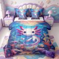 thumbnail image 1 of Manfei Cute Axolotl 7 Pieces Full Size Bedding Sets,Pastel Ocean Animal Full Size Bed in a Bag,Reversible, 1 of 7