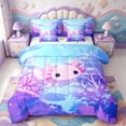 thumbnail image 1 of Manfei Cute Axolotl Print 7-Piece King Bedding,3D Printed Salamander King Bed in a Bag,Colorful Stars Reversible, 1 of 7